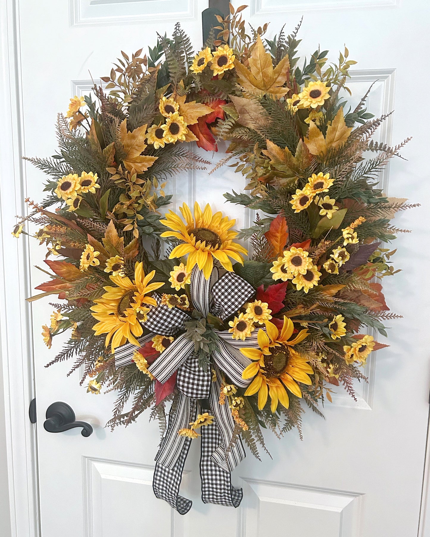 Fall Sunflower Wreath – Elegant 26x32 Autumn Front Door Wreath