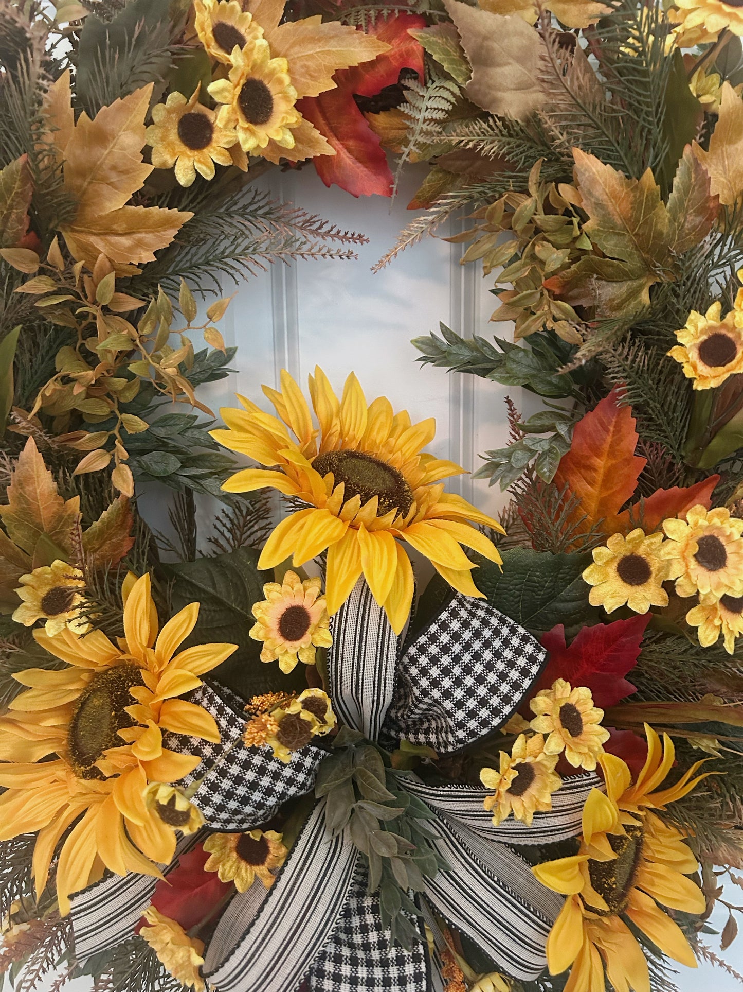 Fall Sunflower Wreath – Elegant 26x32 Autumn Front Door Wreath
