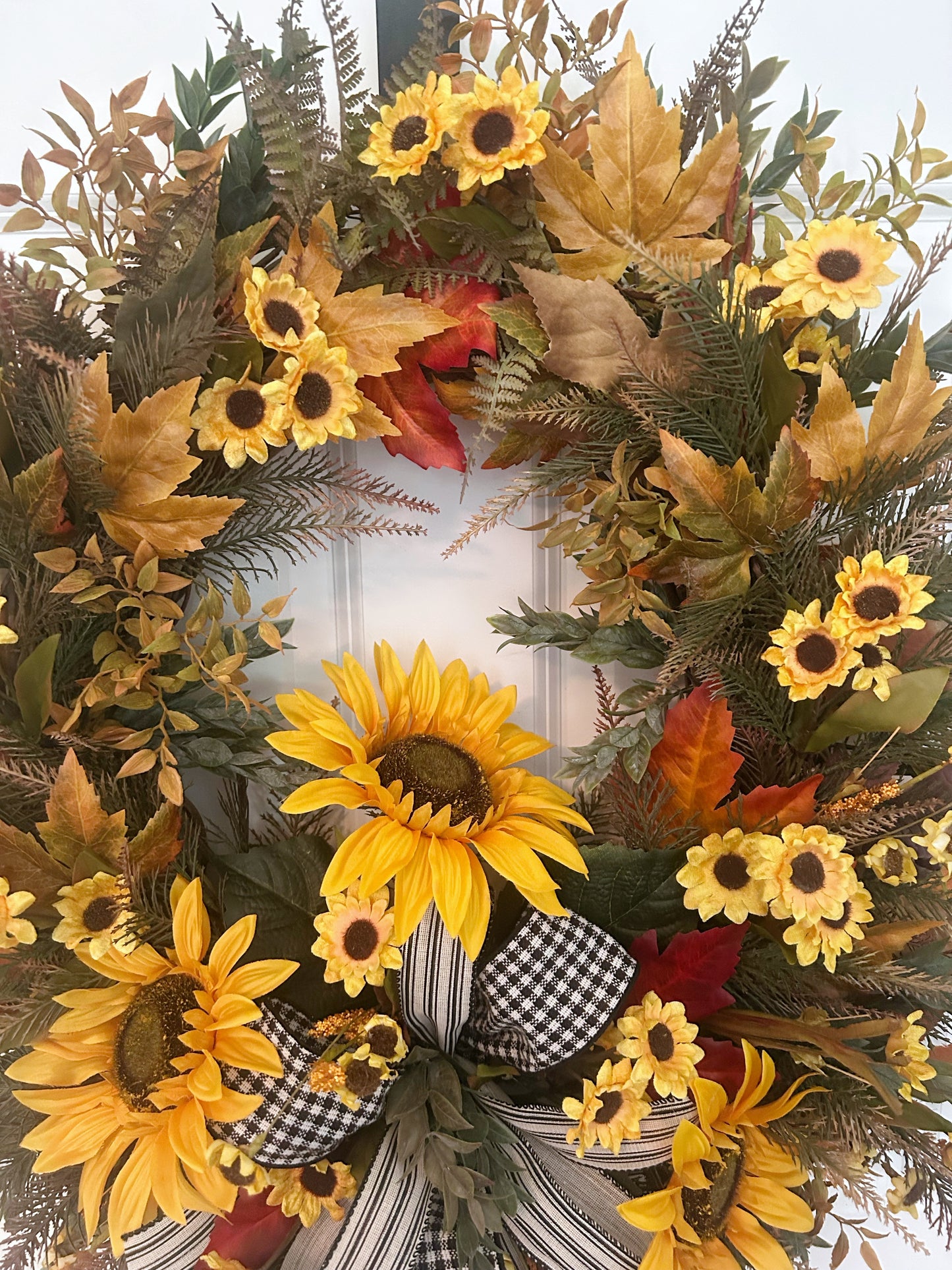 Fall Sunflower Wreath – Elegant 26x32 Autumn Front Door Wreath