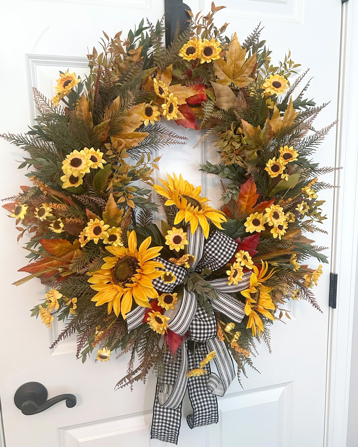 Fall Sunflower Wreath – Elegant 26x32 Autumn Front Door Wreath