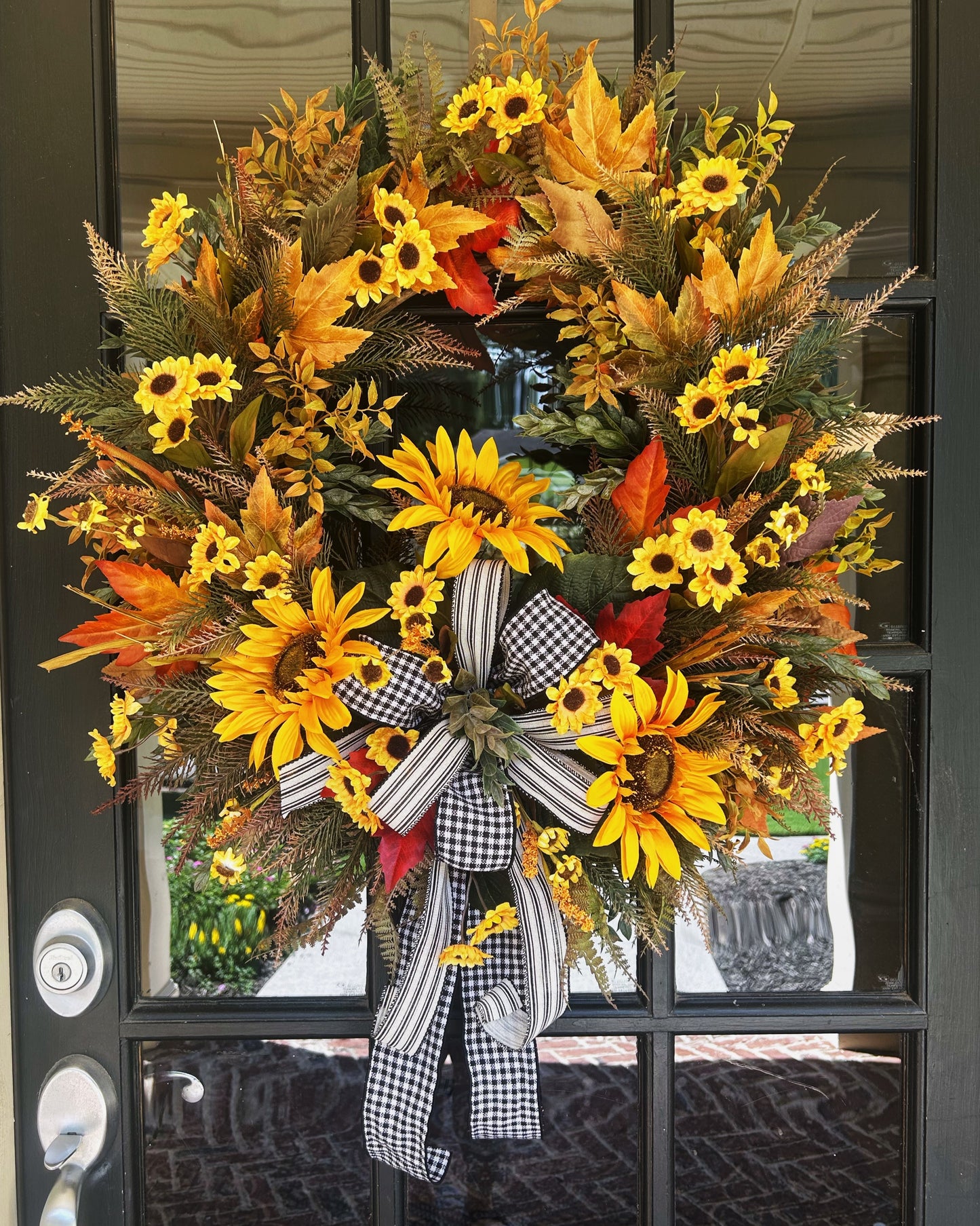 Fall Sunflower Wreath – Elegant 26x32 Autumn Front Door Wreath