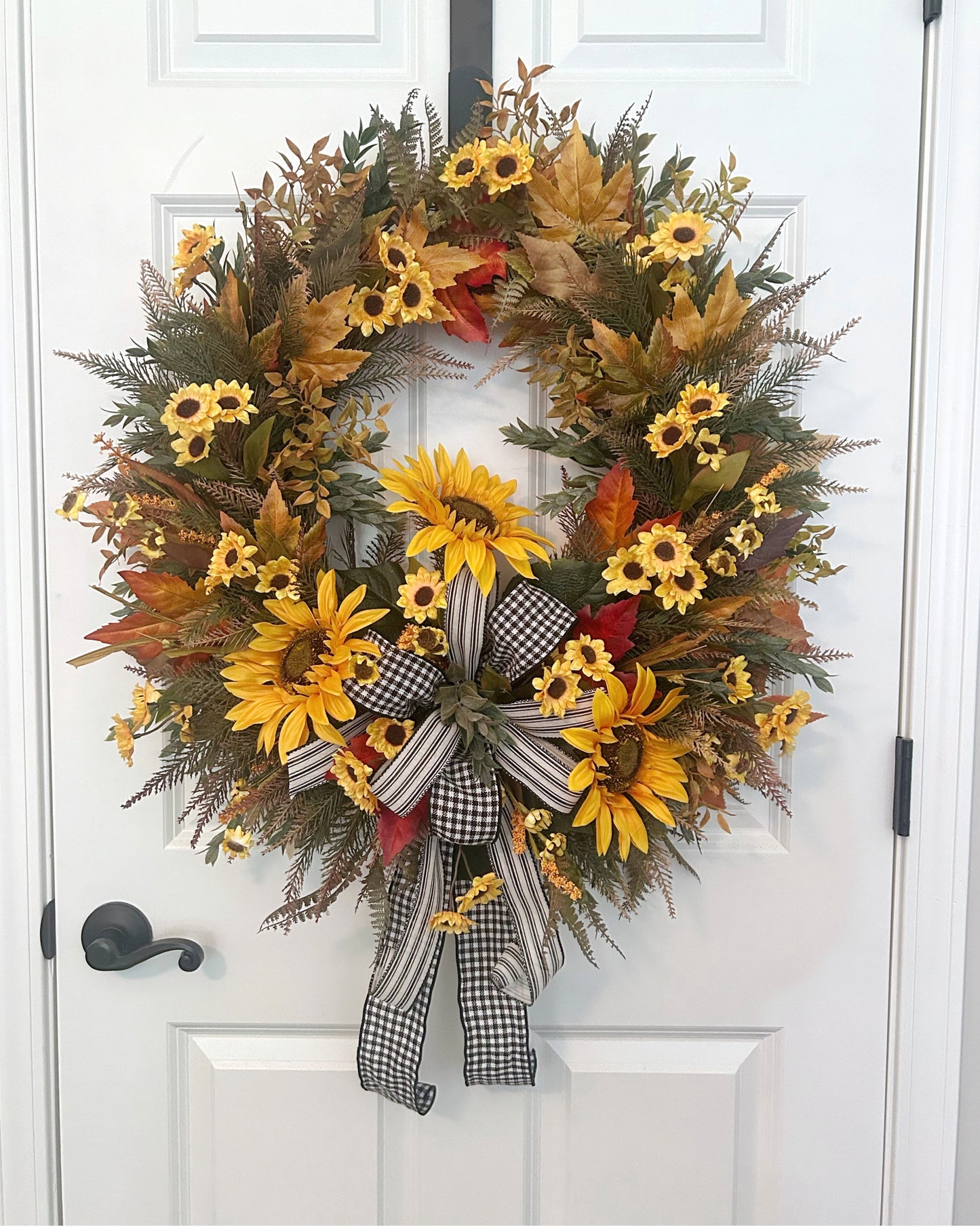 Fall Sunflower Wreath – Elegant 26x32 Autumn Front Door Wreath