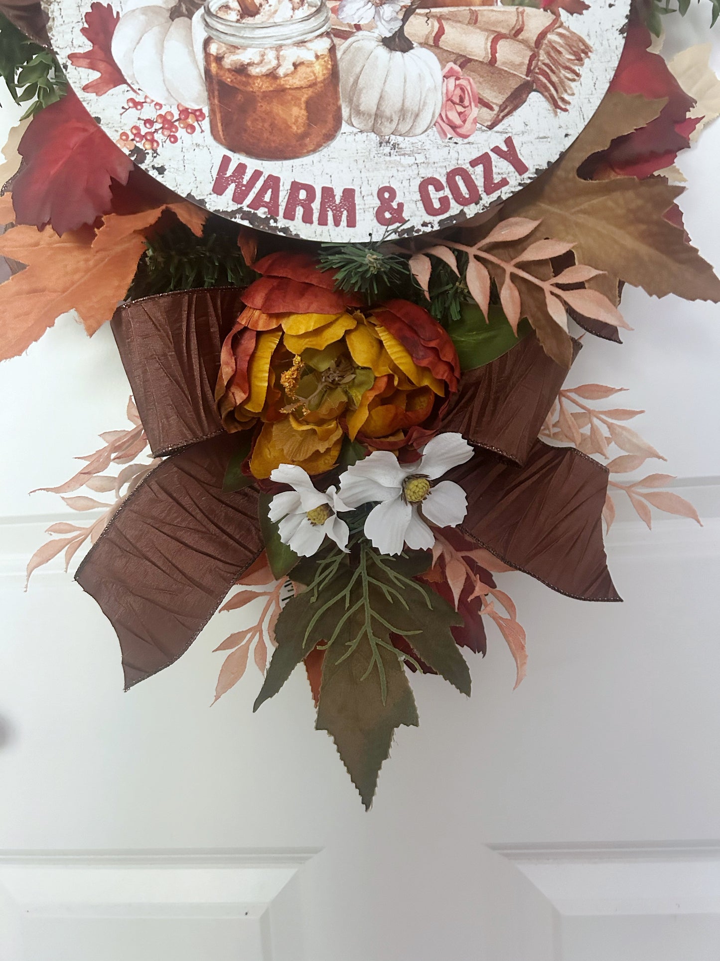 Pumpkin Spice Fall Wreath Teardrop Swag