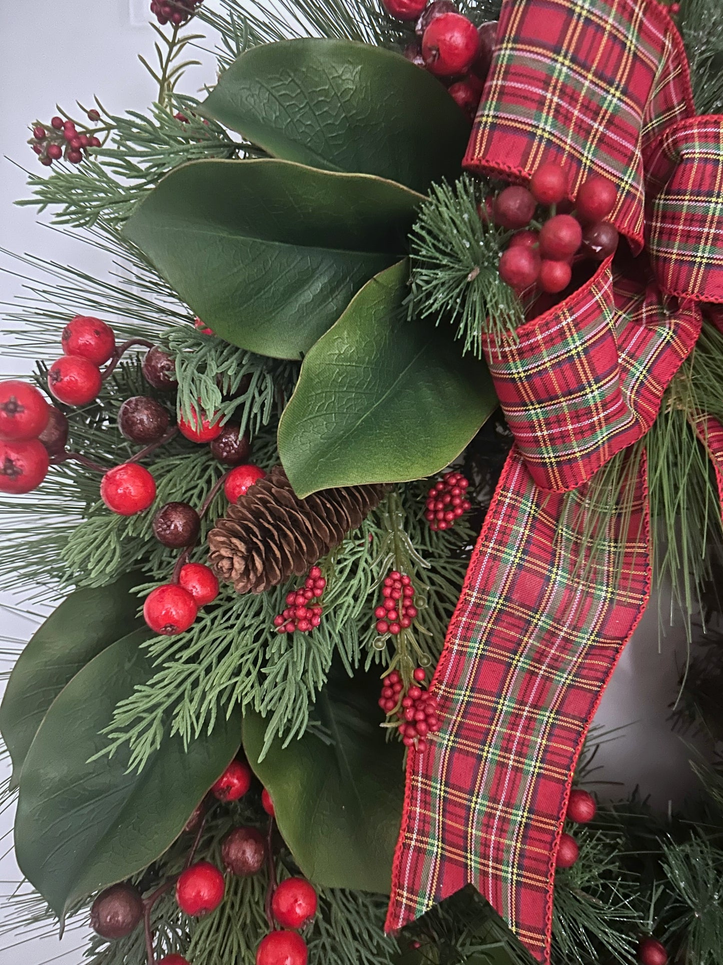 Ralph Lauren–Inspired Classic Christmas Wreath | Luxury Evergreen Front Door Décor
