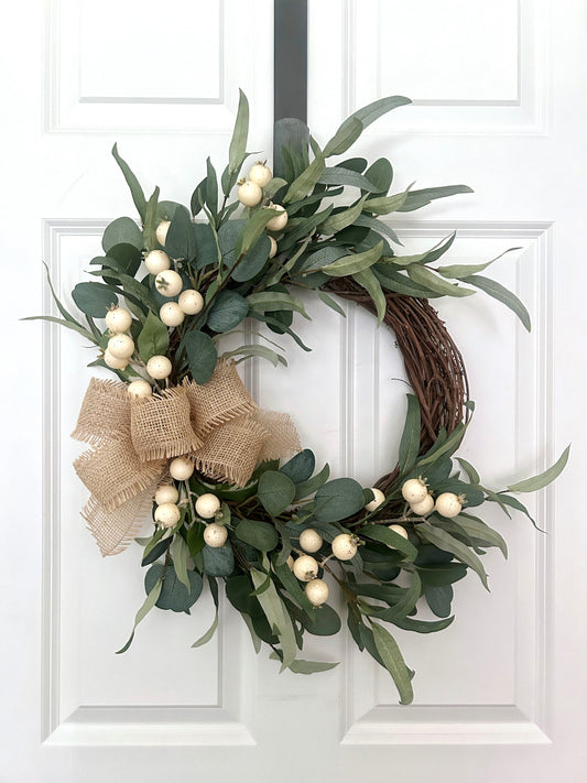 White Berry Wreath for Front Door