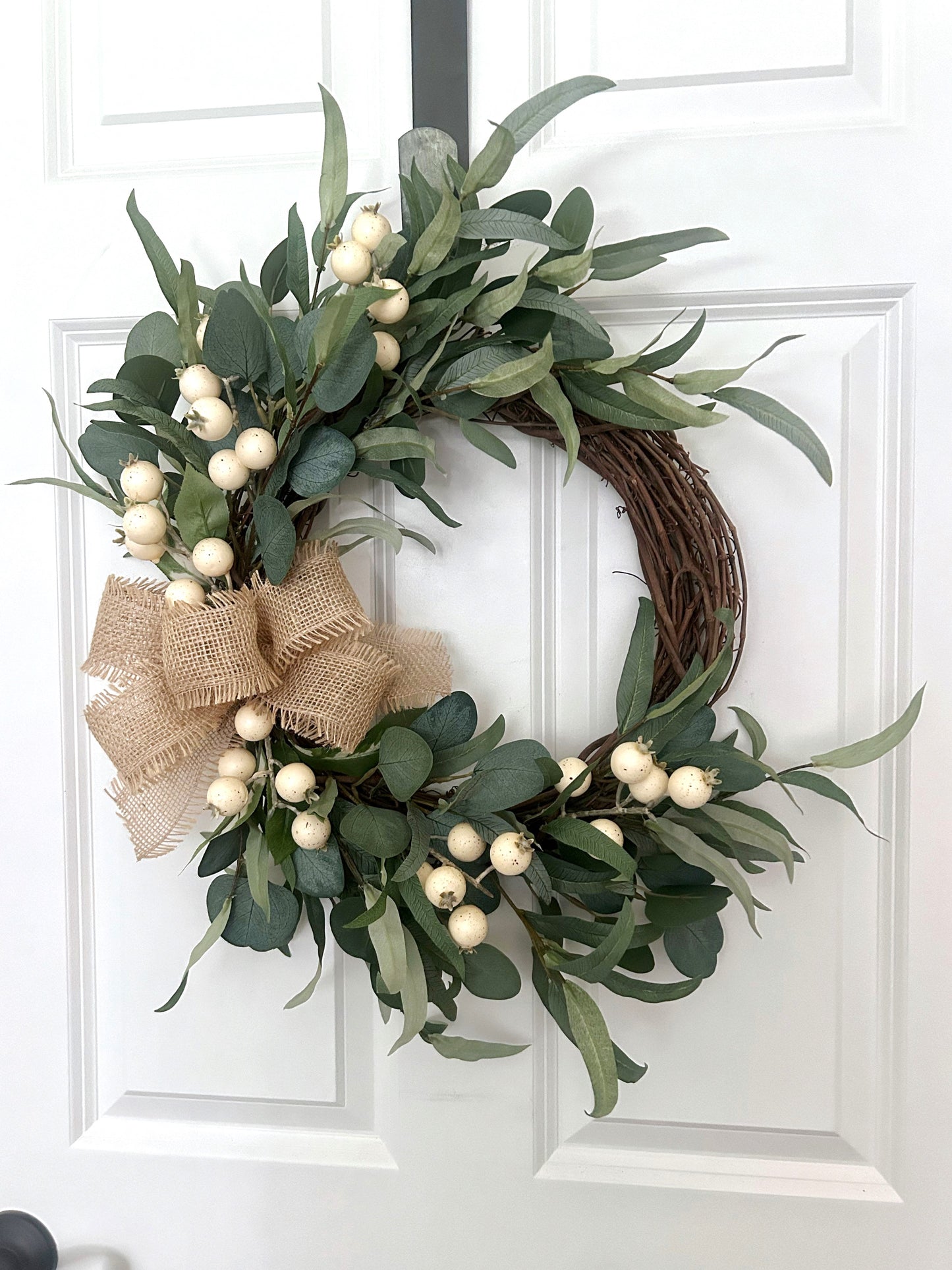 White Berry Wreath for Front Door