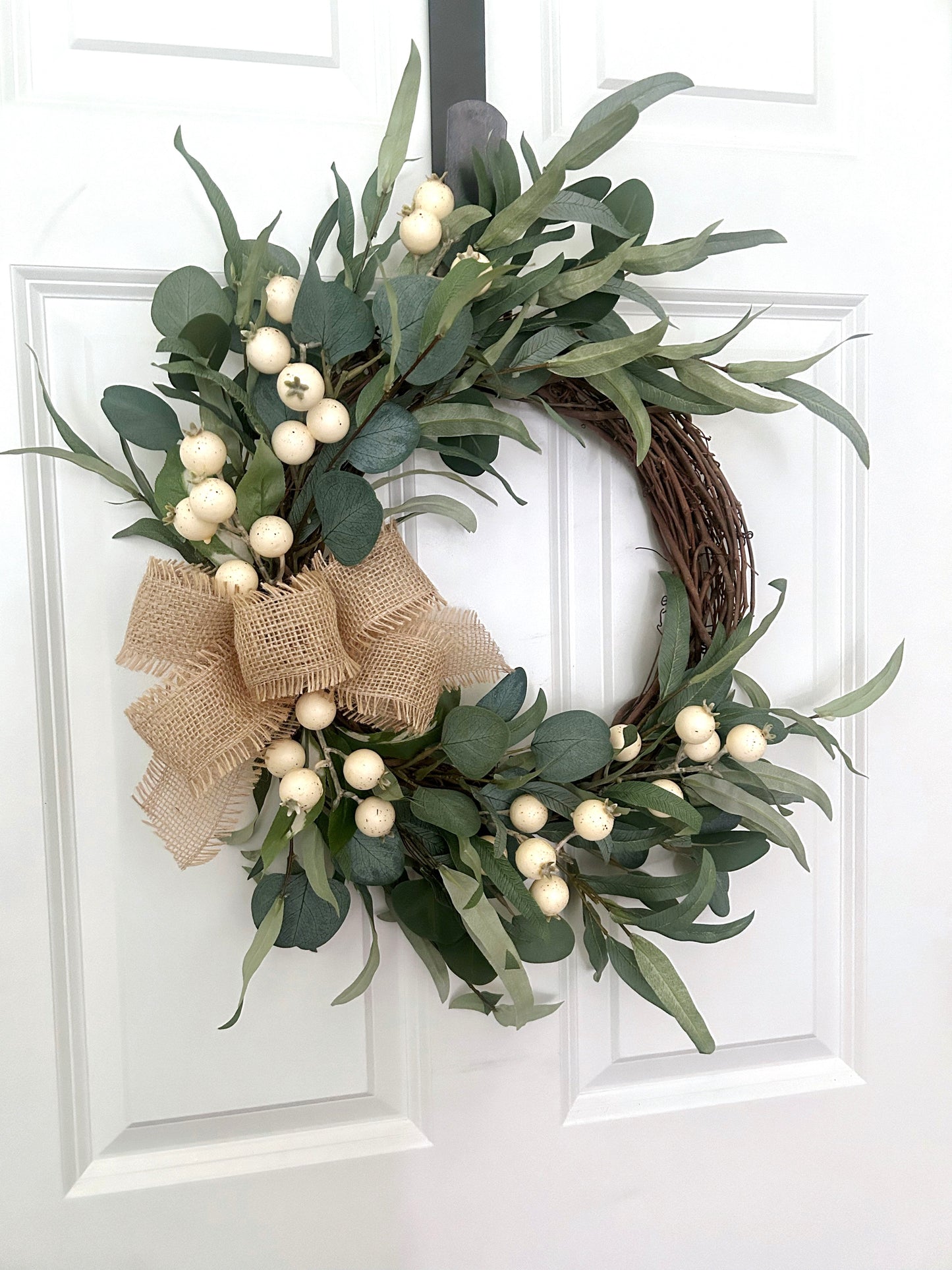 White Berry Wreath for Front Door