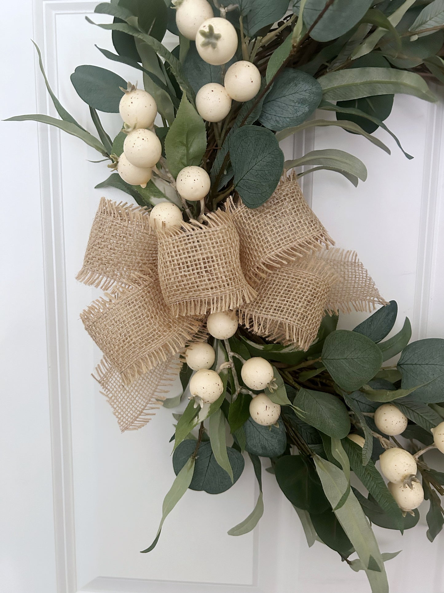 White Berry Wreath for Front Door