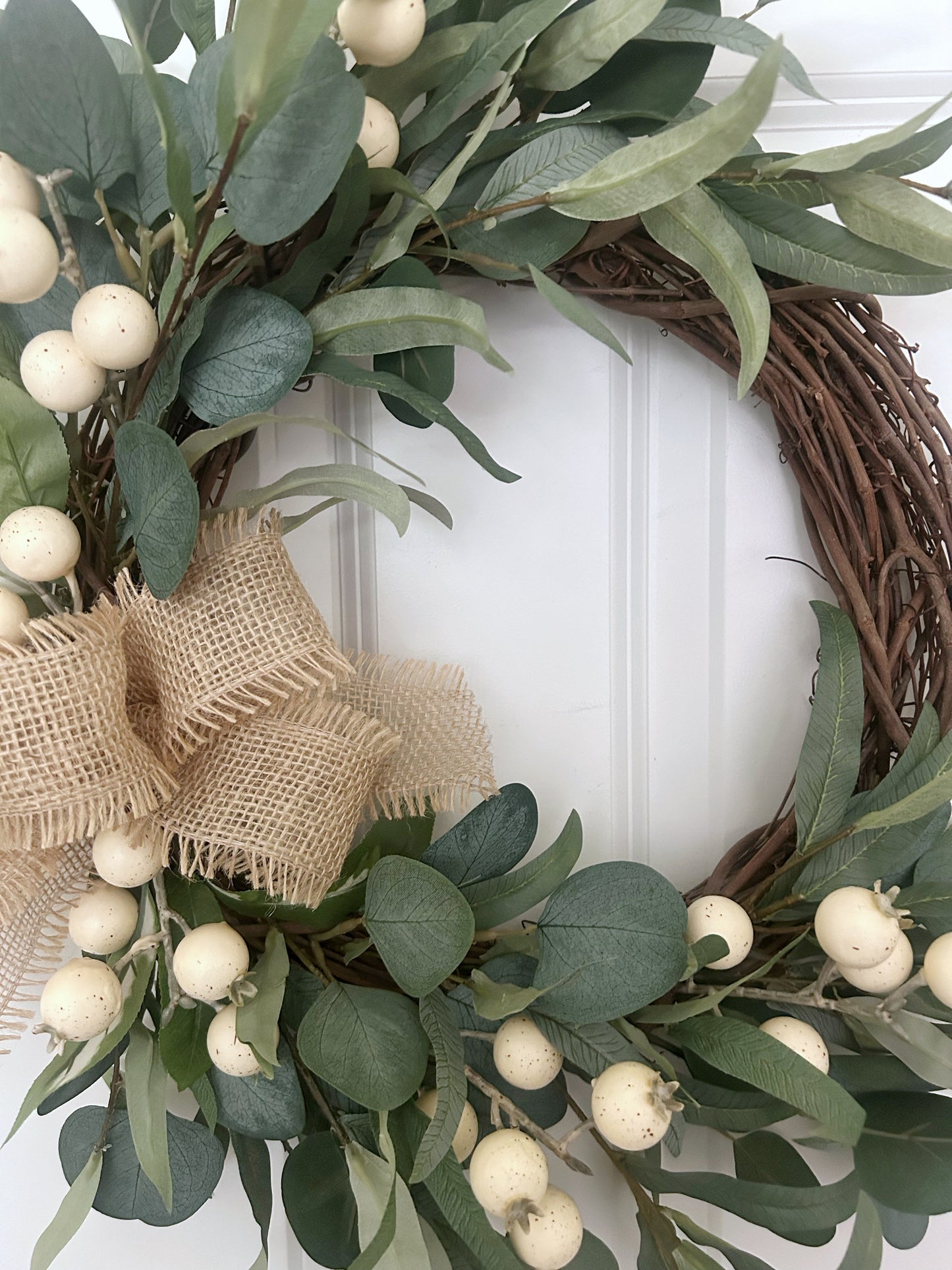 White Berry Wreath for Front Door