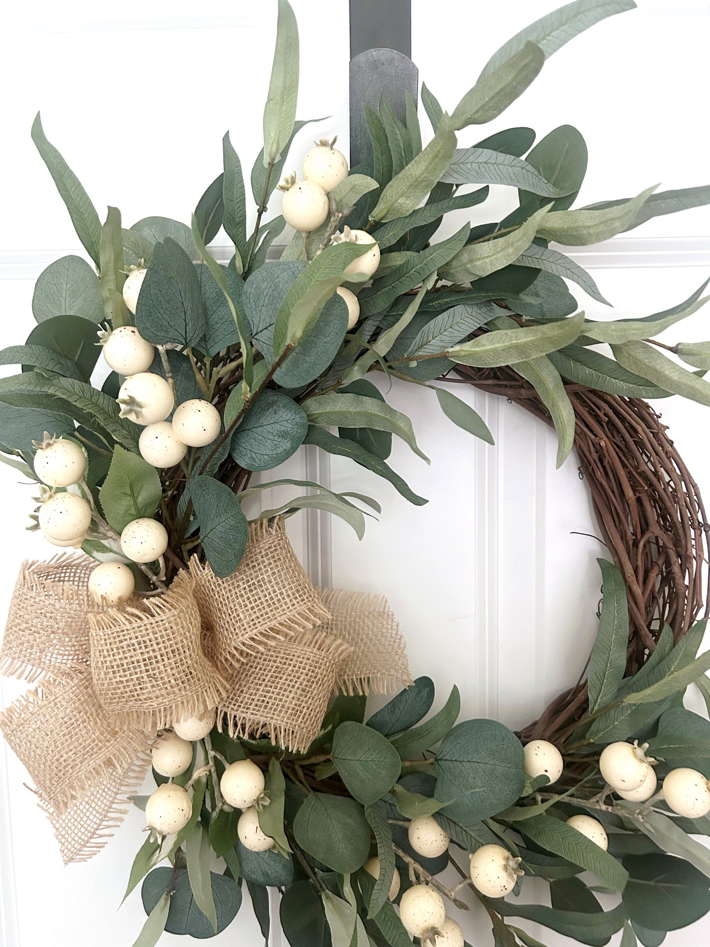 White Berry Wreath for Front Door