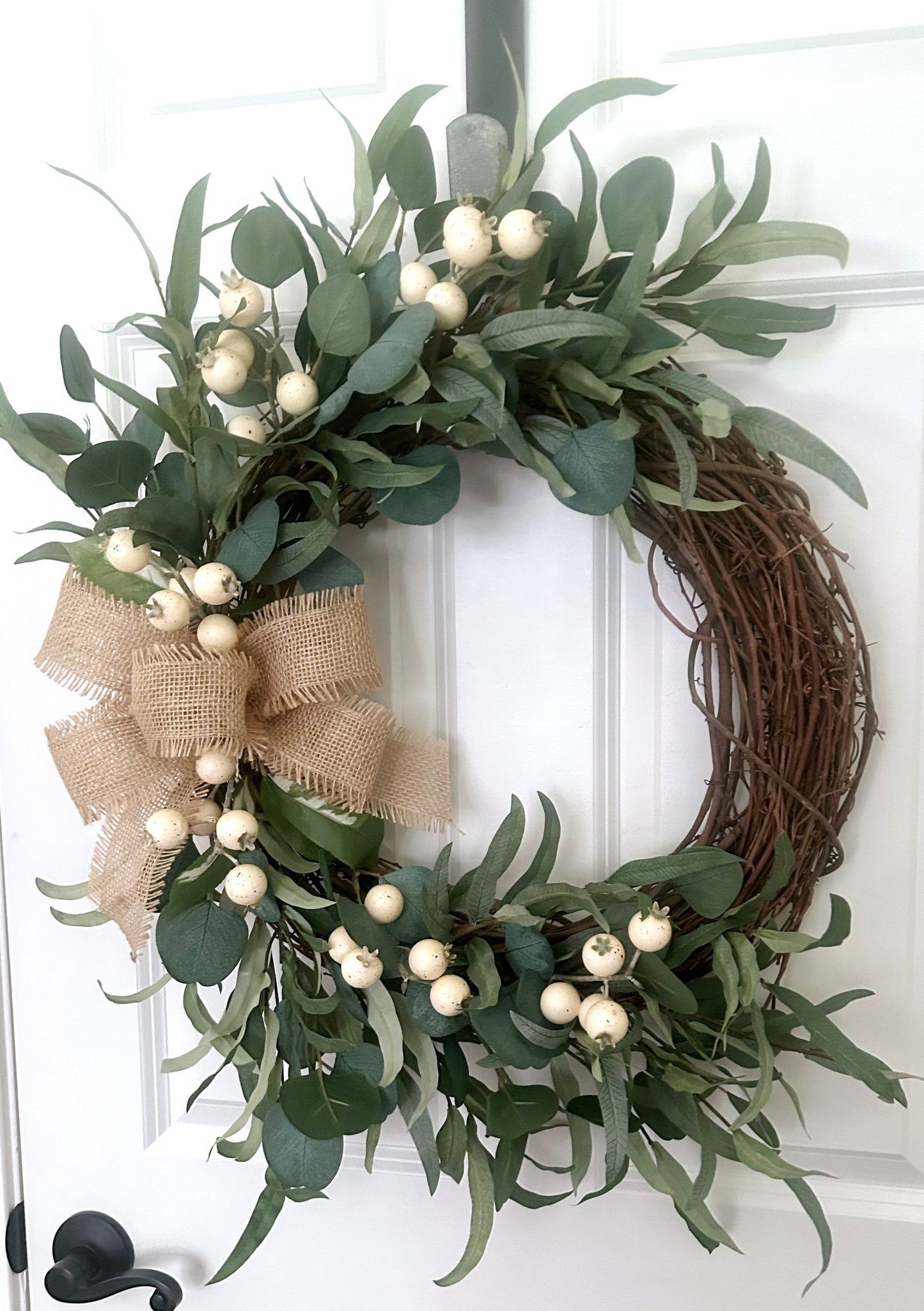 White Berry Wreath for Front Door