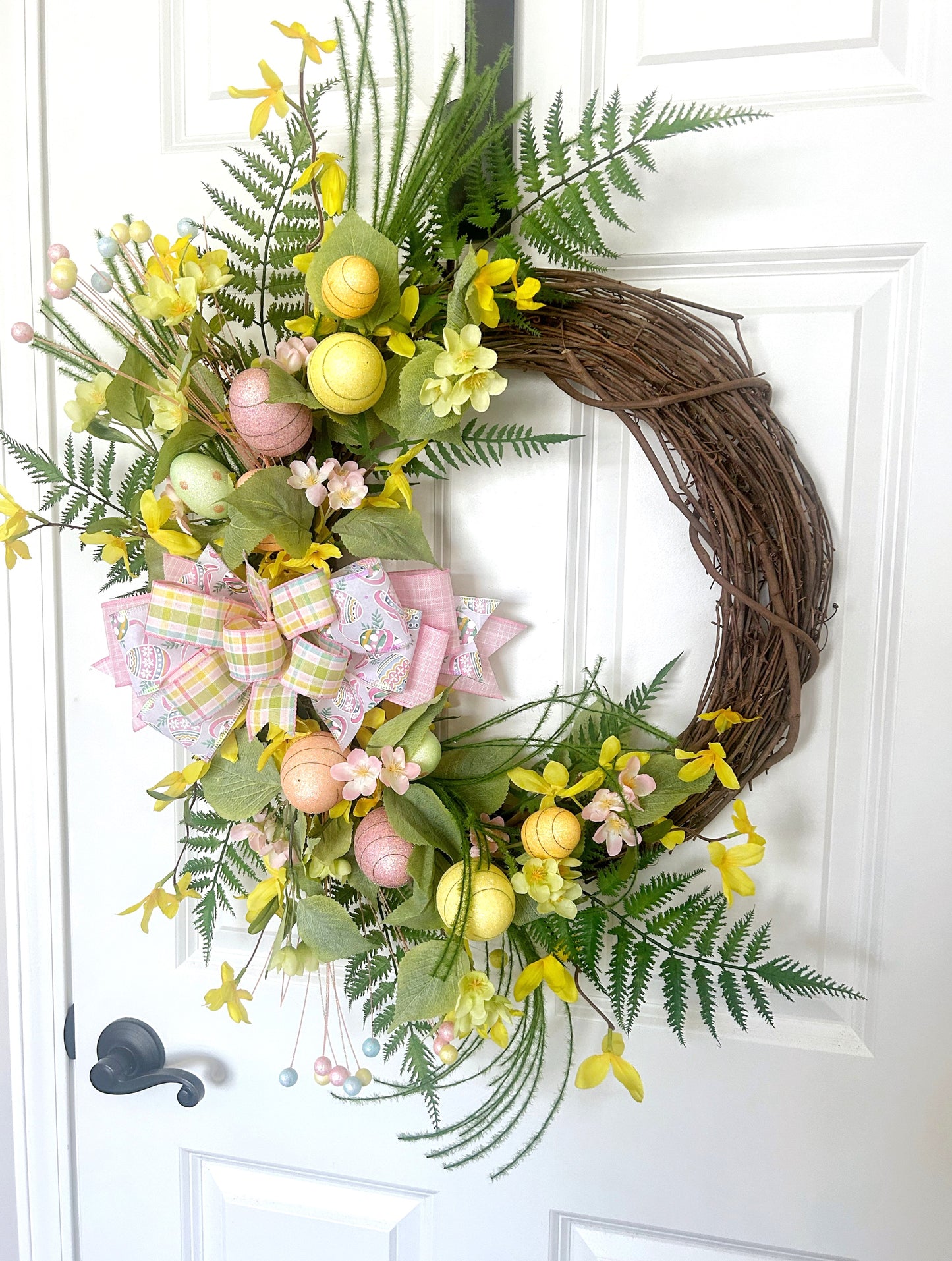 Easter Egg Wreath for Front Door, Whimsical Spring Wreath