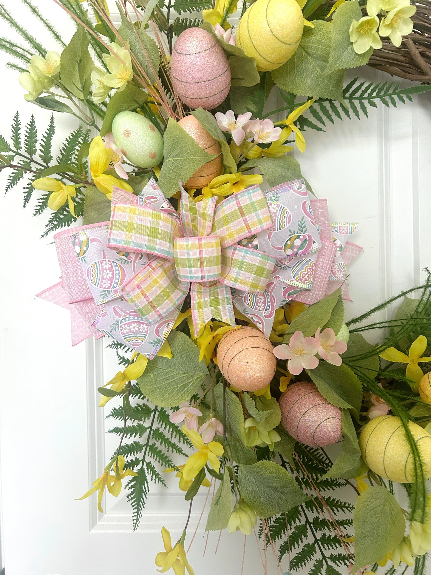 Easter Egg Wreath for Front Door, Whimsical Spring Wreath