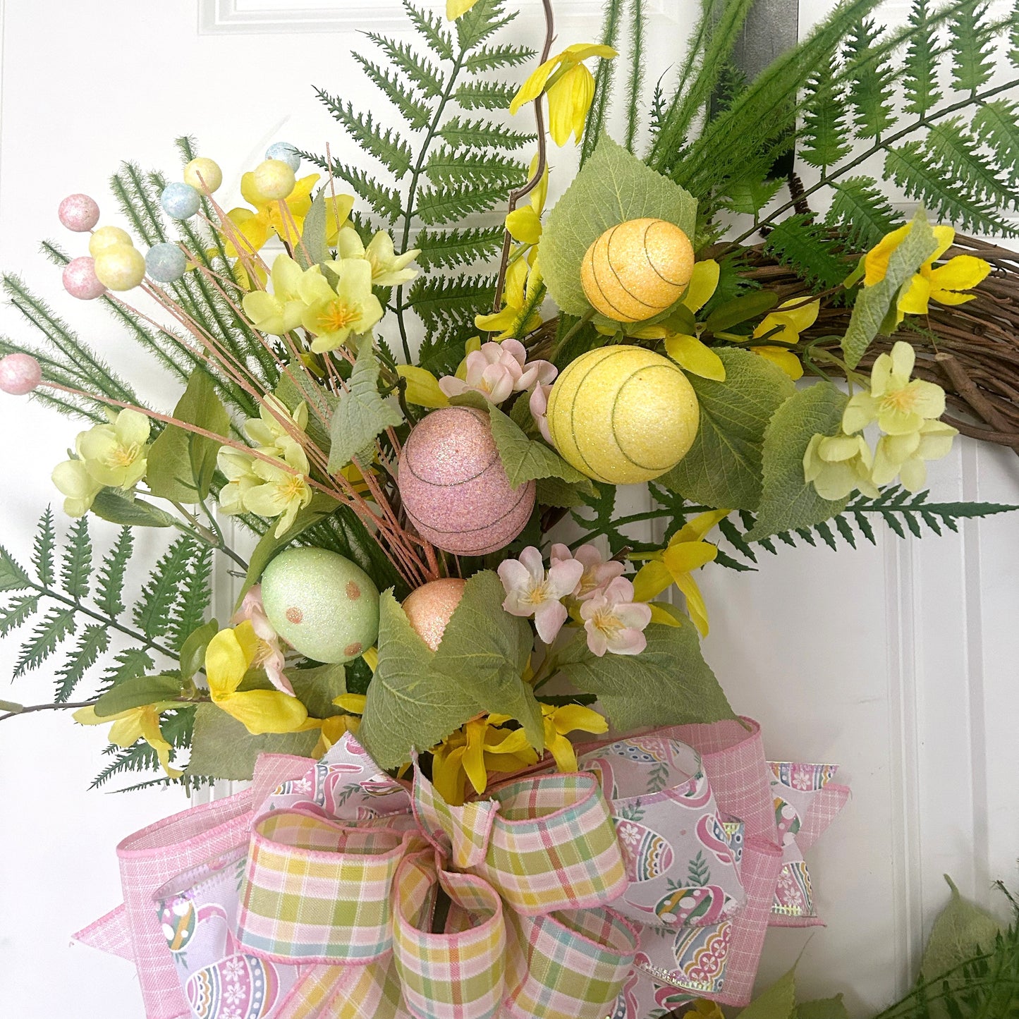 Easter Egg Wreath for Front Door, Whimsical Spring Wreath