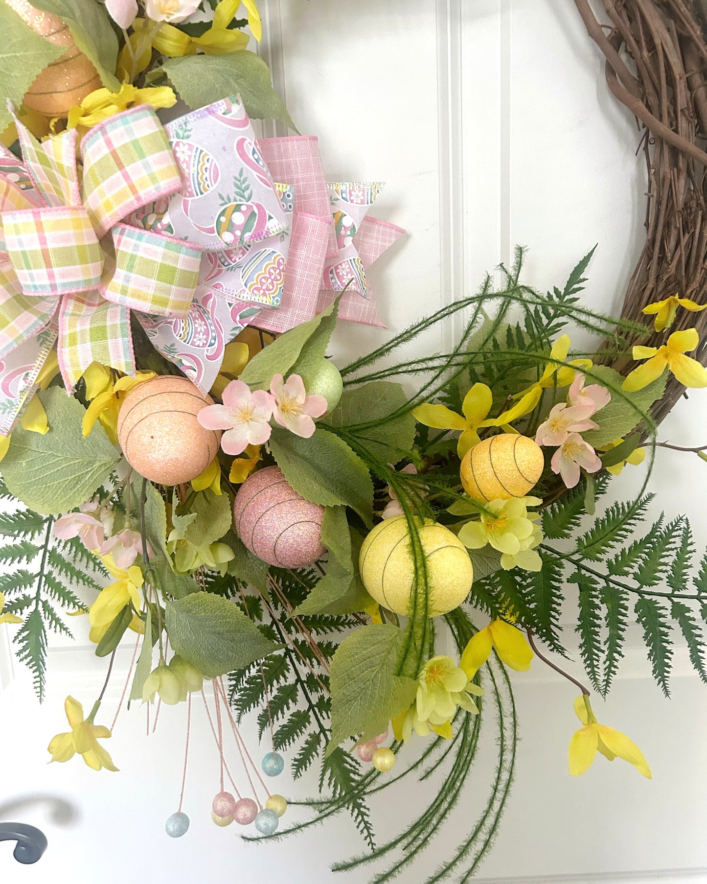 Easter Egg Wreath for Front Door, Whimsical Spring Wreath