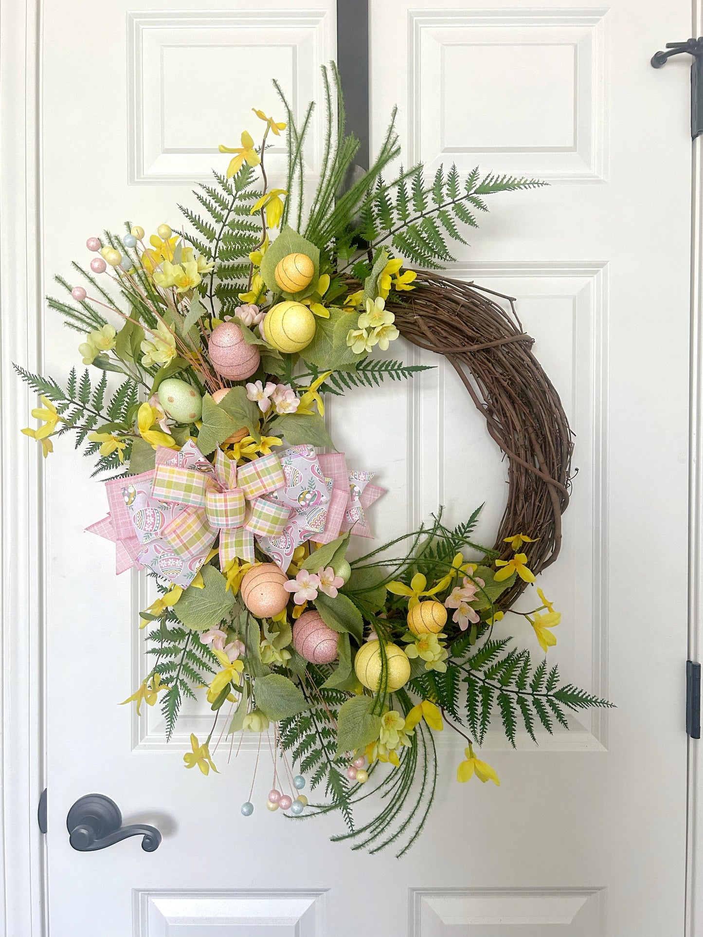 Easter Egg Wreath for Front Door, Whimsical Spring Wreath