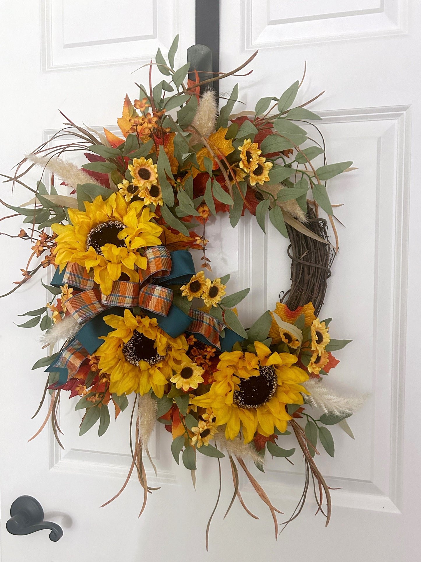 Fall Sunflower Wreath with Bow