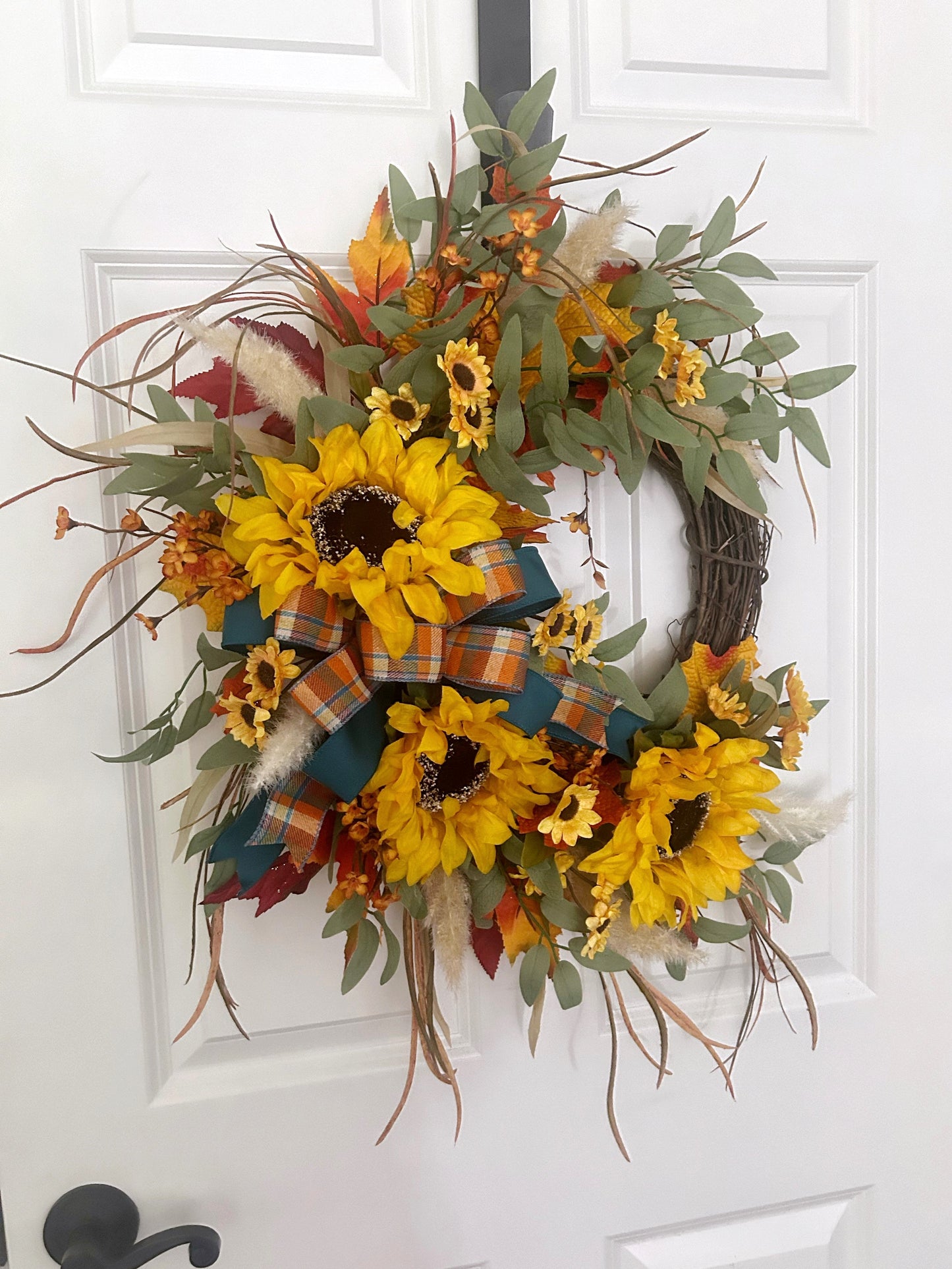 Fall Sunflower Wreath with Bow