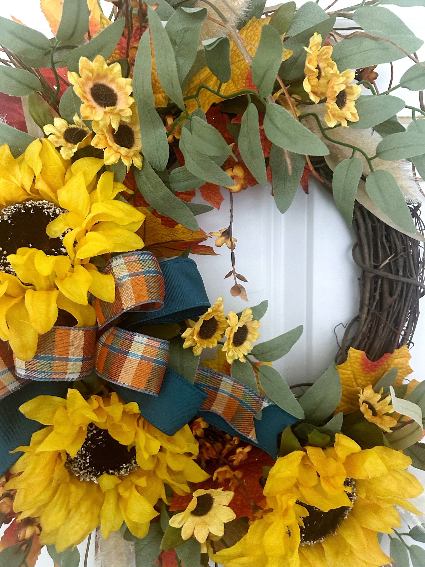Fall Sunflower Wreath with Bow