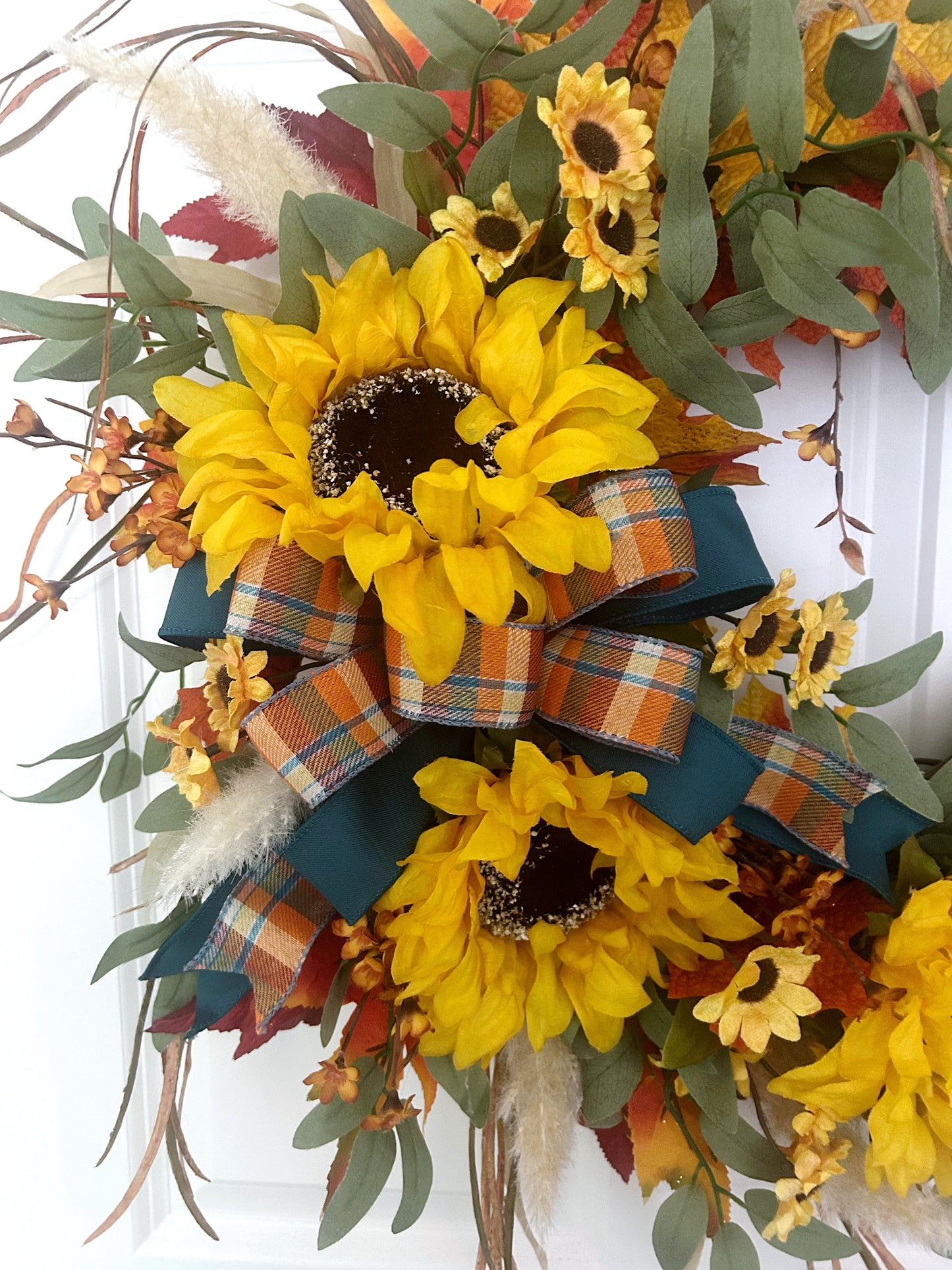Fall Sunflower Wreath with Bow
