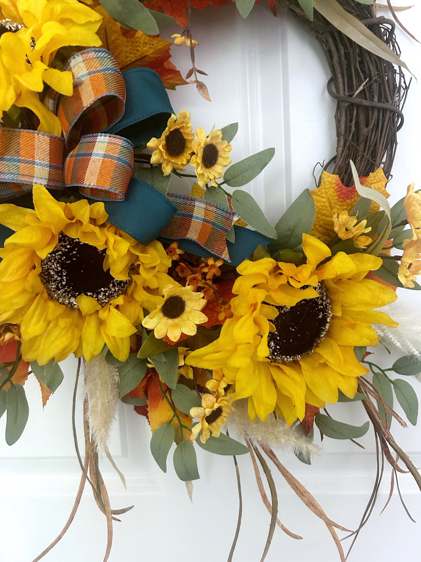 Fall Sunflower Wreath with Bow