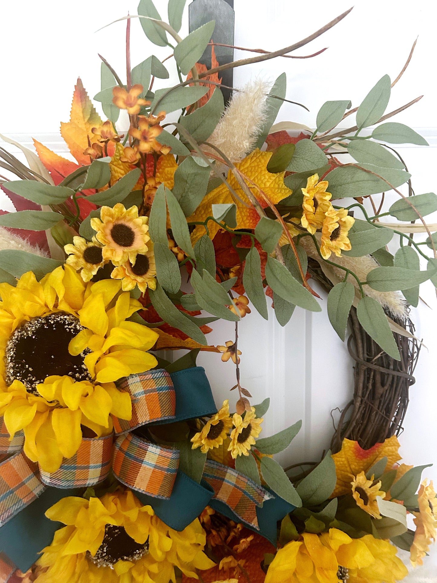 Fall Sunflower Wreath with Bow