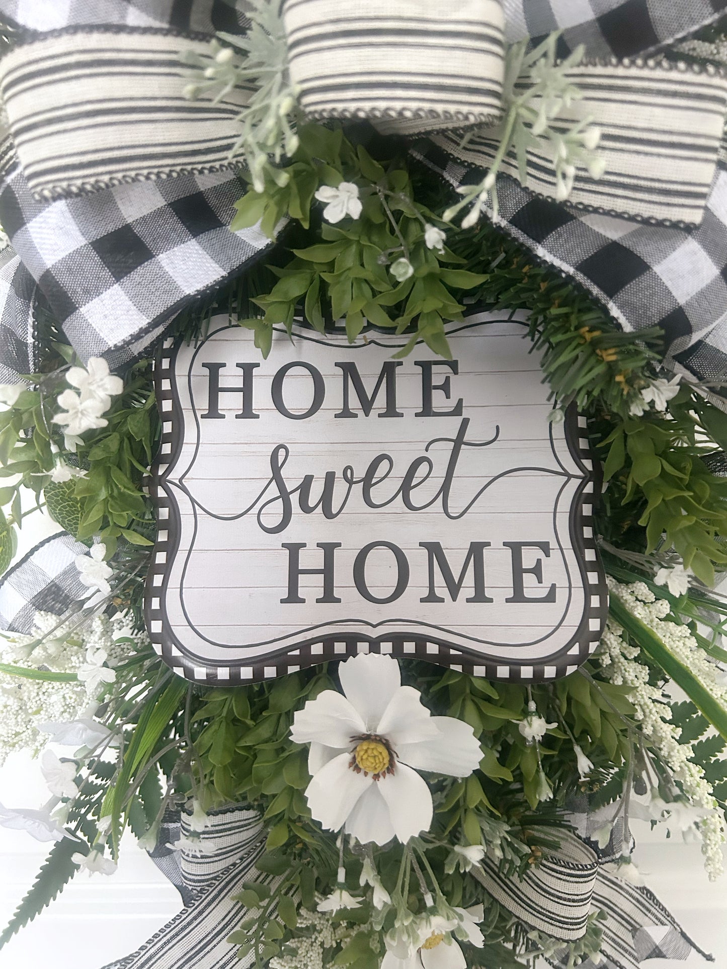 Year Round Teardrop Swag Wreath, Home Sweet Home Wreath