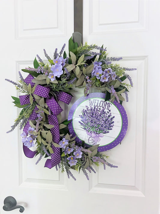 Lavender Wreath for Front Door